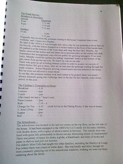 Typescript of a book on Castletown House Ireland Irish history Co. Kildare
