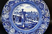 Antique 1930'  LANDSCAPE BLUE by W R Midwinter Dinner Plate