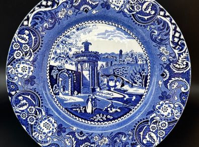 Antique 1930'  LANDSCAPE BLUE by W R Midwinter Dinner Plate