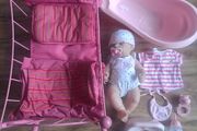 Dolls cot &amp; Missy Kissy doll