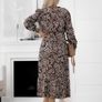 Long Midi Dress with geometric pattern buttons Image 2