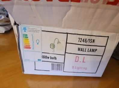 Brand New (Unused) - Chrome Wall light with white shade