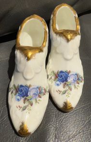 Royal Albert moonlight Rose pair of posy Shoes / Slippers .