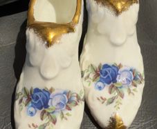 Royal Albert moonlight Rose pair of posy Shoes / Slippers .