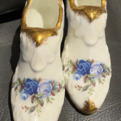 Royal Albert moonlight Rose pair of posy Shoes / Slippers .