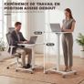 Height-Adjustable Standing Desk, Tilting Top, Casters and Steel Frame, 60.5 x 52 x 75-114 cm Image 3
