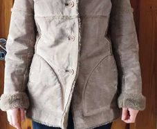 Beige Leather Size Medium NAF NAF Classic Vintage 2000s Ladies Womens naf naf