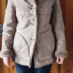 Beige Leather Size Medium NAF NAF Classic Vintage 2000s Ladies Womens naf naf
