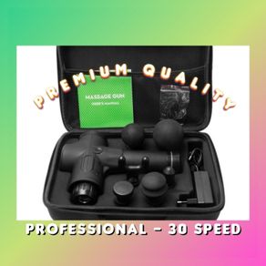 Professional 30 Speed Massage Gun Deep Tissue Muscle Massager 6 Attachments LCD Control