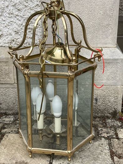Antique brass lamps