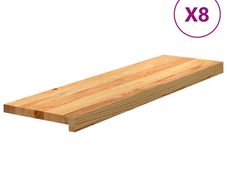 Stair Treads 8 pcs Light Brown 90x25x2 cm