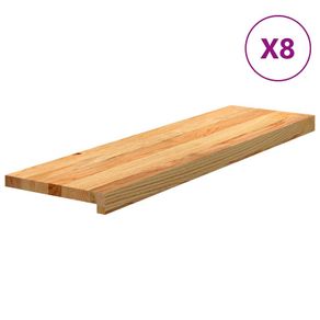 Stair Treads 8 pcs Light Brown 90x25x2 cm