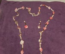Natural Sea Shell and Pearl Necklace and earring set
