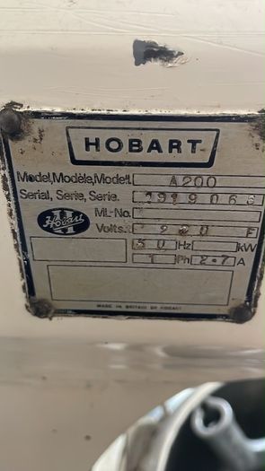 Hobart A200 mixer with stainless steel stand for sale