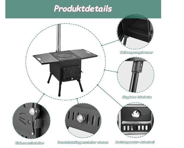 Camping Stove Cast Iron Hot Tent Wood Stove