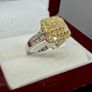 Gold SGL Certified - Natural Yellow Diamond & White Diamond Ring in 9K Yellow & White Gold 1.00 Ct. Image 6