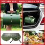 Camping Portable BBQ Barbecue Grill Outdoor Compact Smoker Portable Oil Drum Barbecue,Ideal for Camping, Festivals & Picnics, Tabletop Grill Green Image 4