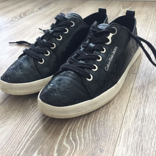 Calvin Klein Lacoste flat black shoes sneakers trainers UK7/EUR41