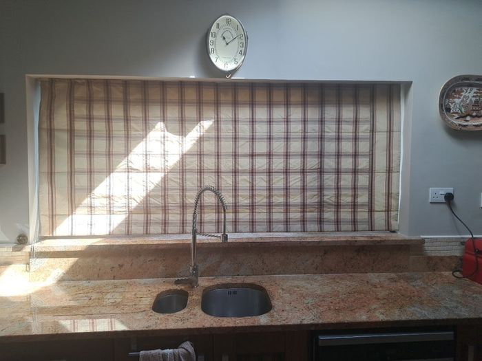 Window Roman Blind and matching curtains