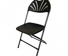 Fan Back Black Folding Chair