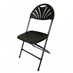 Fan Back Black Folding Chair