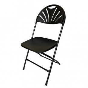 Fan Back Black Folding Chair