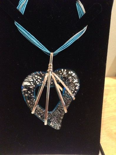 Love Heart Glass Pendant Necklace