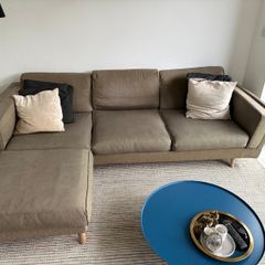 Grey 3 seater couch + ottoman