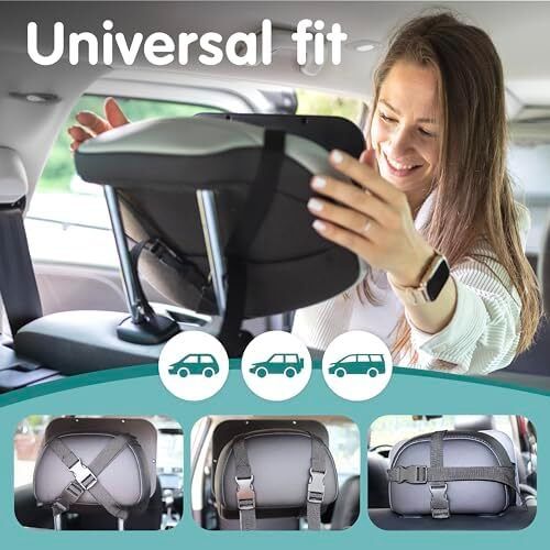 Baby Car Mirror (2 Pack) - 100% Shatterproof & Shakeproof, Award-Winning Car Mirror Baby Rear View, Non-Slip with 360 Rotation, Newborn Essentials
