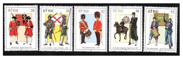 1995 Ireland Military (Army) Uniforms Commemorative Stamps Mint Never Hinged (MNH)