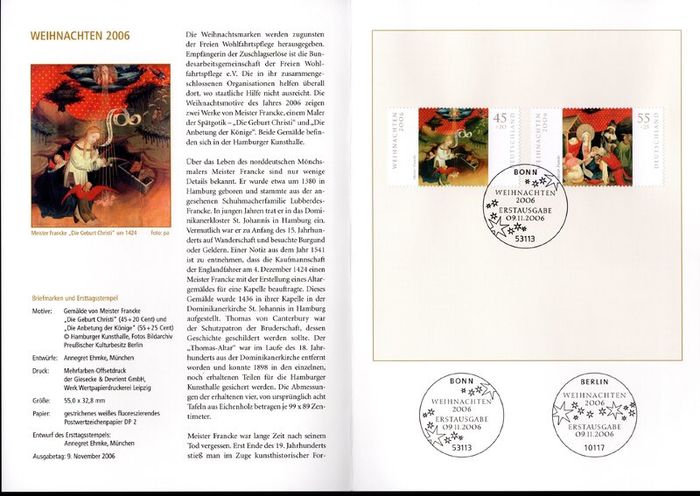 2006 Bundes Republic Deutschland (Germany) Federal Annual Stamp EFT Collection with 50 Images of contents