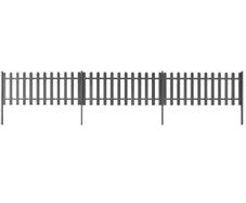 Picket Fence with Posts 3 pcs