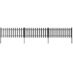 Picket Fence with Posts 3 pcs