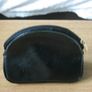 Black faux leather cosmetics bag with gold zip Image 2