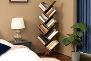 Bookcase in tree shape 8 compartments The bookshelf has a tree-shaped, geometric structure that provides a home for your books and a stage for your furnishings to shine on.