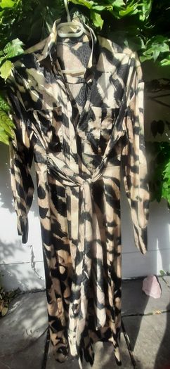 Silk Feel Belted Long Dress