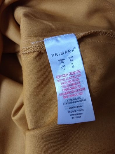 Primark Mustard  Sleevless  Dress. S. L 16. B.N.W.T.