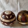 A Pair of Antique Inlaid Wooden Balls Image 3