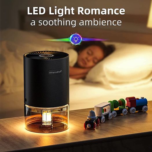Dehumidifier for Home Drying Clothes Damp, Portable Dehumidifier for Bedroom with 7 colors Light, Ultra-quiet, Auto Shutoff, Energy-saving Dehumidifier for Caravan Office Garage (FREE SHIPPING)