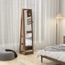 360 Swivel Jewellery Cabinet, Free Standing Full Length Mirror with Storage, Lockable Jewellery Organiser with Built-in Makeup Mirror and Storage Shelves for Bedroom, Rustic Brown Image 9