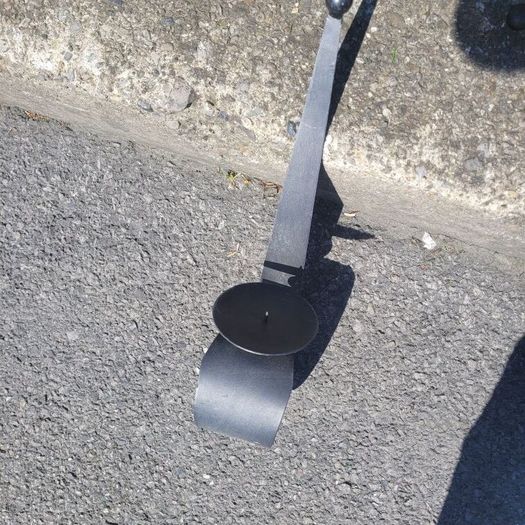Black metal candle holders