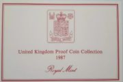 Royal Mint United Kingdom 1987 Proof Coin Collection Red Leather Case Coa