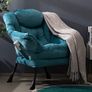 Armchair Velvet Comfy Chair for Living Room Bedroom Reading Chair Accent Chairs Relax Arm Chairs with Steel Frame, Lake Blue Image 6