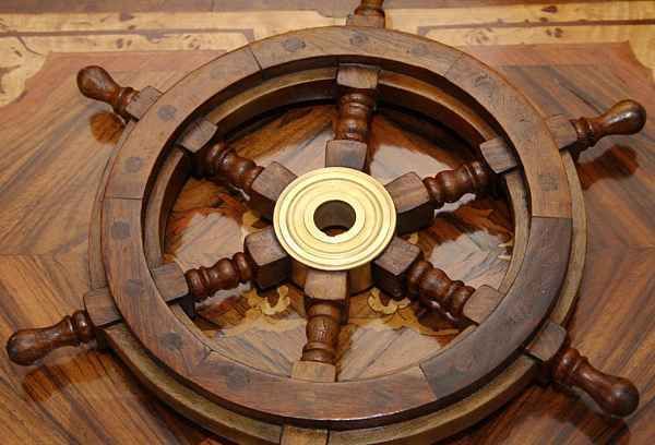 Ships Steering Wheel  32 cm Wood & Brass Antique Style