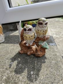 Ceramic twin owl ornament
