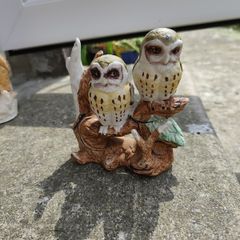 Ceramic twin owl ornament