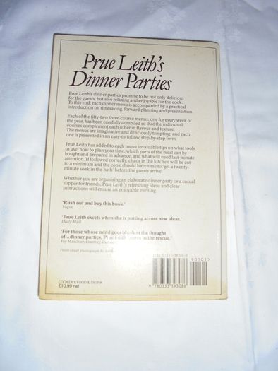 Prue Leith's Dinner Parties Book for Sale