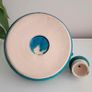 Turquoise Rustic Stoneware - Pottery Teapot With Bamboo Handle Image 5