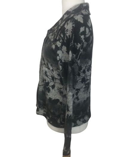 Gerry Weber Ladies Black Grey floral knit wool blend cardigan size 14
