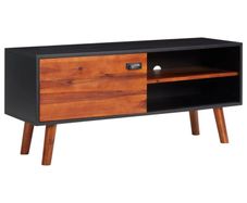 TV Cabinet 110x35x50 cm Solid Acacia Wood and MDF